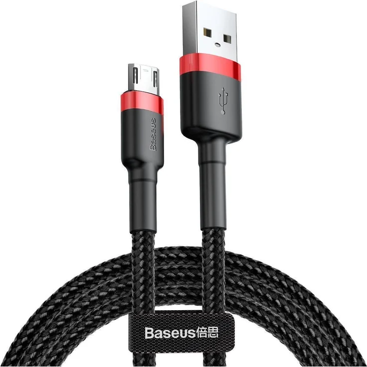 Baseus-Kabel CAMKLF-C91 (USB M - Micro USB M, 2 m, schwarz und rot) (CAMKLF-C91) – Bild 2