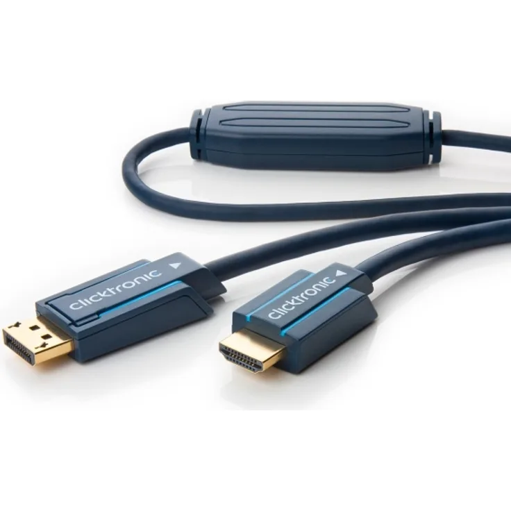 Clicktronic Casual DisplayPort/HDMI Adapterkabel, 5 m - Ultra Highspeed Kabel - DisplayPort / HDMI - 4K@60Hz (44926)