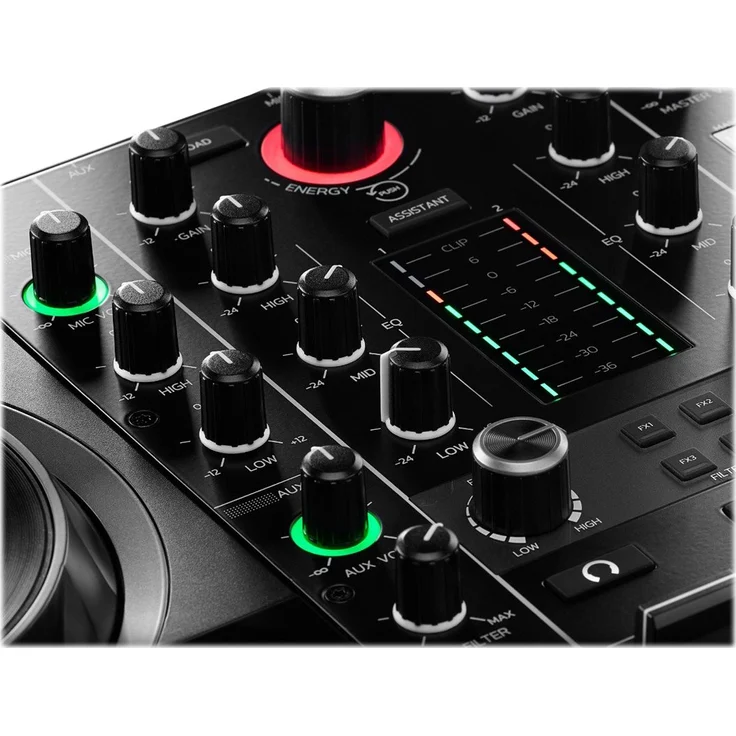 Hercules DJControl Inpulse 500 (2-Deck DJ Controller, Beatmatch Guide, IMA, 16 RGB Pads, integr. Soundkarte-Mixer, Mic-In, DJ Academy, DJUD & Serato DJ Lite, PC - Mac) – Bild 9