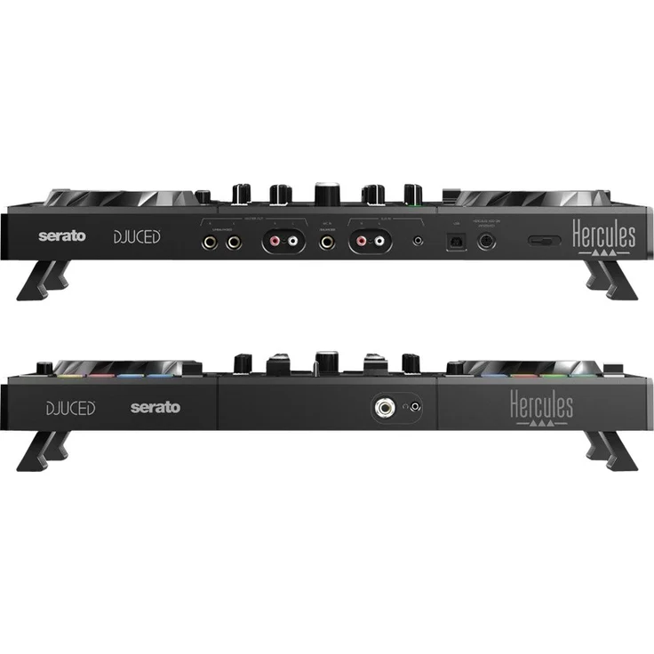 Hercules DJControl Inpulse 500 (2-Deck DJ Controller, Beatmatch Guide, IMA, 16 RGB Pads, integr. Soundkarte-Mixer, Mic-In, DJ Academy, DJUD & Serato DJ Lite, PC - Mac) – Bild 5