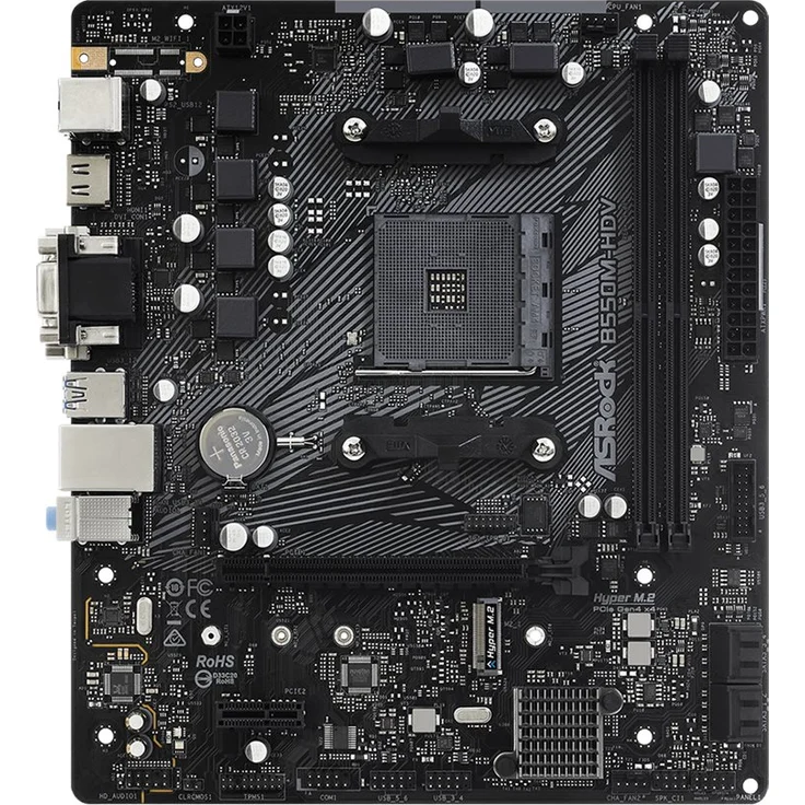 Asrock B550M-HDV - micro ATX, AMD B550, Sockel AM4, Dual-channel DDR4 (90-MXBDJ0-A0UAYZ) – Bild 2
