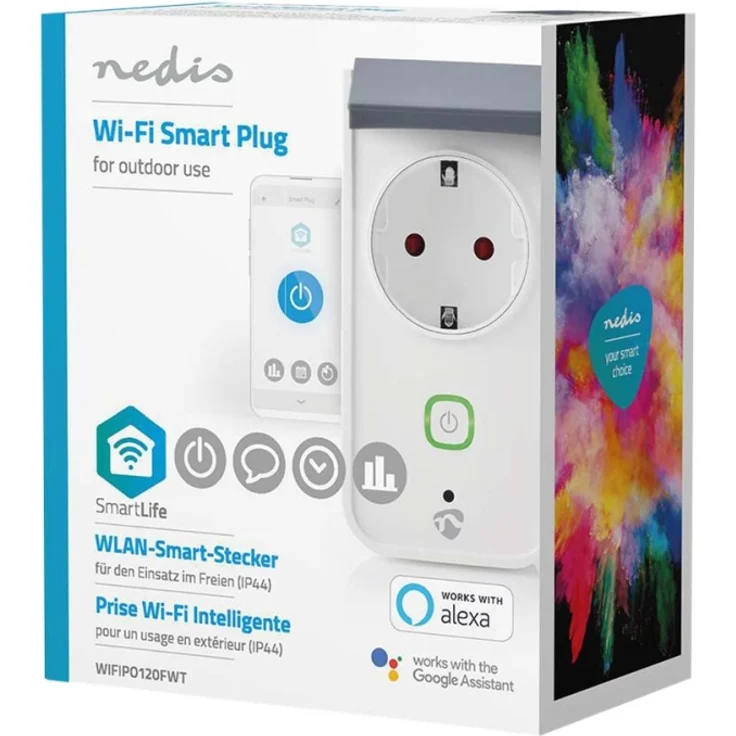Nedis Smartlife Smart Stecker, Wi-Fi, IP44, Leistungsmesser, 3680 W, Schutzkontakt/Typ F (CEE 7/7), -30 - 40 °C, Android/iOS, grau/weiß – Bild 9