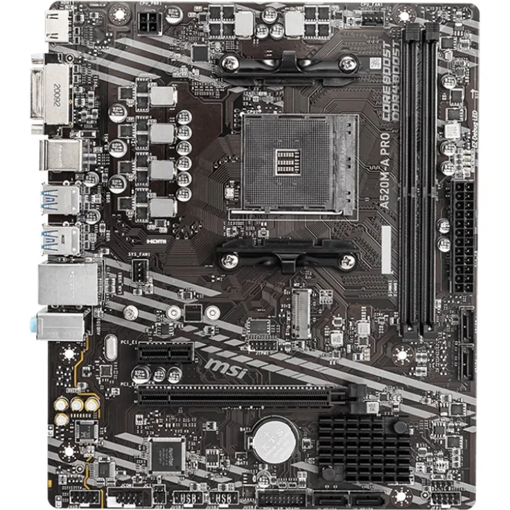 MSI A520M-A PRO - mini ATX, AMD A520, Sockel AM4, Dual-channel DDR4-SDRAM (A520M-A PRO)