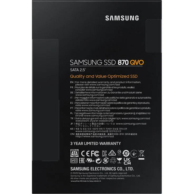 Samsung 870 QVO MZ-77Q4T0BW - Solid-State-Disk - verschlüsselt - 4 TB - intern - 2.5 Zoll (6.4 cm) - SATA 6Gb/s - Puffer: 4 GB - 256-Bit-AES - TCG Opal Encryption (MZ-77Q4T0BW) – Bild 7