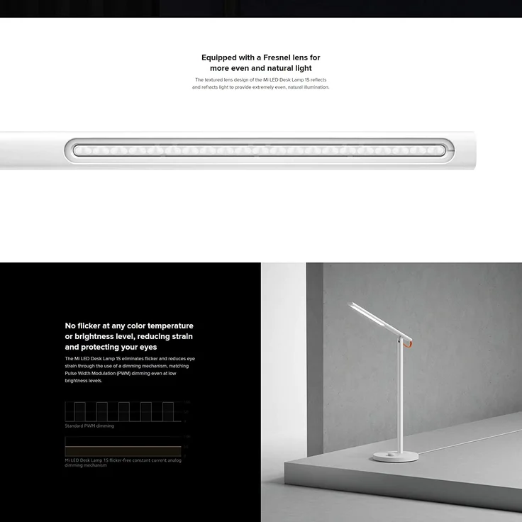 Xiaomi Mi Smart LED Desk Lamp 1S, Schreibtischlampe mit iOS/Android App Anbindung, Dimmbar, Lichtfarbe Kalt- bis Warmweiß wählbar, 9 Watt, 30 - 520 Lumen, 2600 - 5000 Kelvin, unterstützt Sprachassistenten – Bild 6