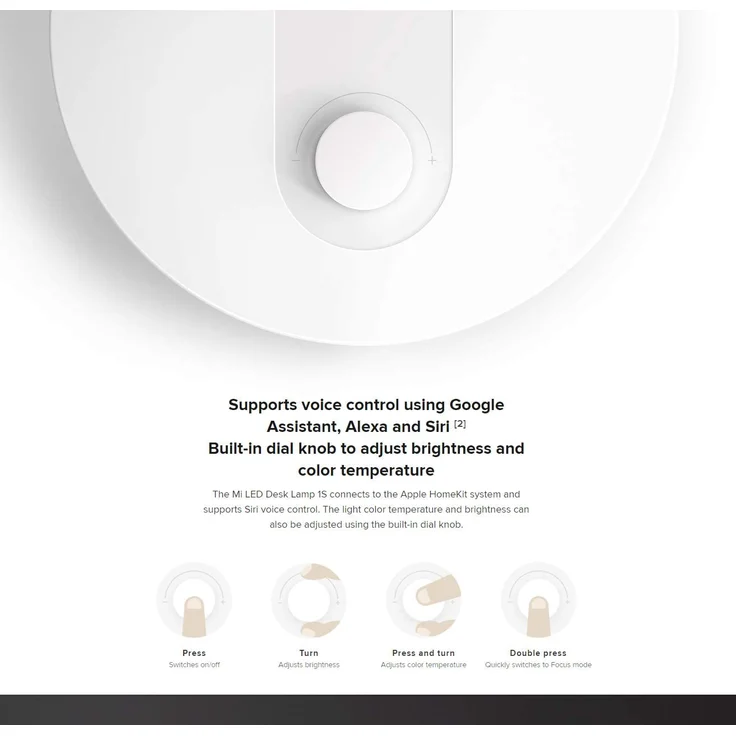 Xiaomi Mi Smart LED Desk Lamp 1S, Schreibtischlampe mit iOS/Android App Anbindung, Dimmbar, Lichtfarbe Kalt- bis Warmweiß wählbar, 9 Watt, 30 - 520 Lumen, 2600 - 5000 Kelvin, unterstützt Sprachassistenten – Bild 8