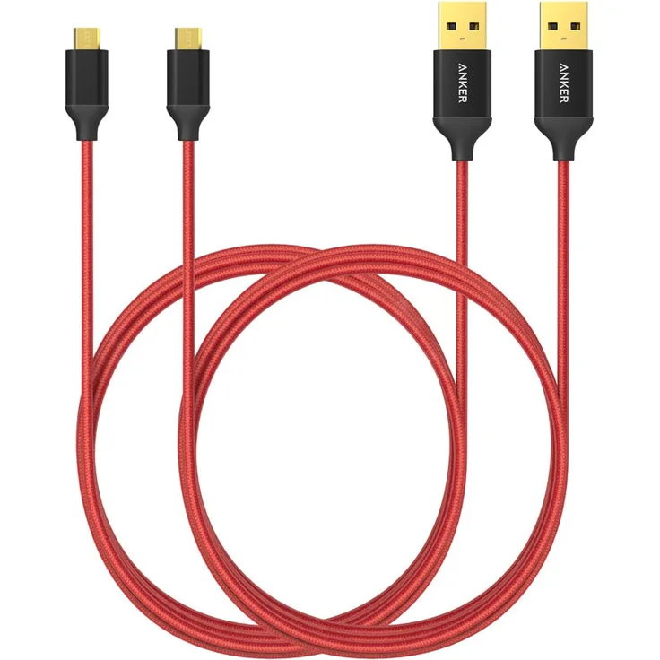 Anker 1,8 m Nylon-umflochtenes Micro-USB-Kabel, rot (B7116091)