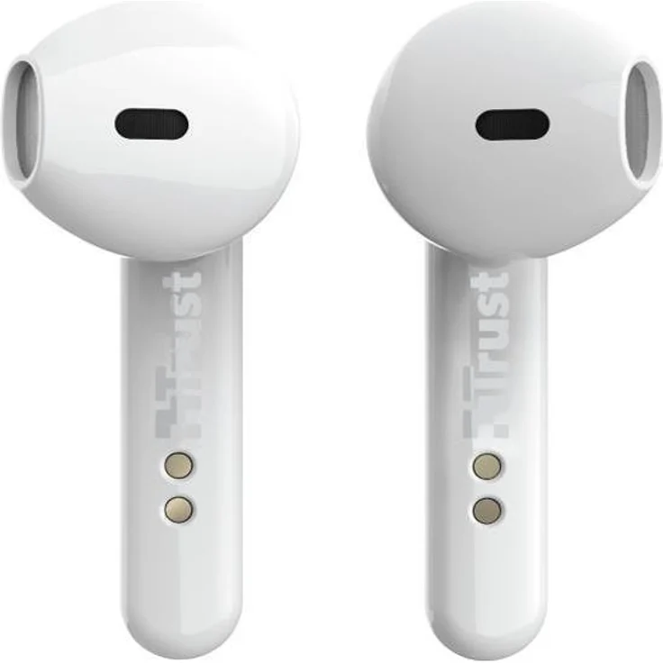 Trust Mobile Primo Touch Bluetooth Kopfhörer in Ear, Kabellose Ohrhörer, True Wireless Earbuds mit Ladecase (TWS, Mit Mikrofon, 10H Spielzeit) Weiß – Bild 2
