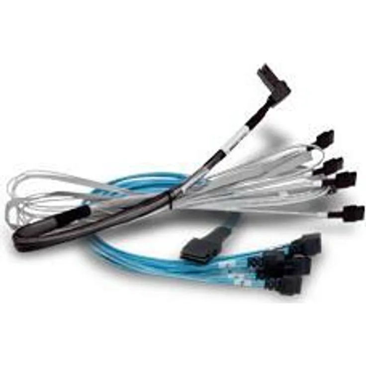Broadcom - Internes SAS-Kabel - 1x8 Slim SAS (SFF-8654) (M) bis 2 x 4x Mini SAS HD (SFF-8643) - 1 m (05-60003-00)