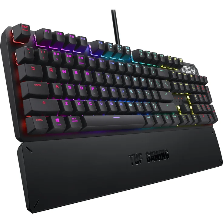 ASUS TUF Gaming K3 - Tastatur - backlit - USB - Deutsch QWERTZ - roter Schalter - gunmetal-grau (90MP01Q0-BKDA00) – Bild 5