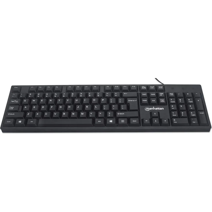Manhattan USB-Tastatur kabelgebunden Schwarz Deutsches QWERTZ-Layout – Bild 2