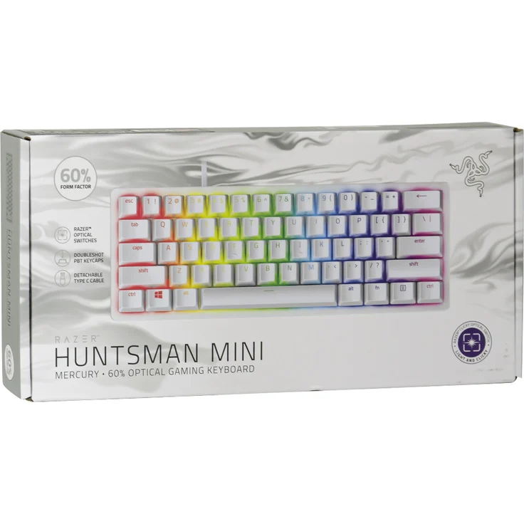 Razer Huntsman Mini - Tastatur - Hintergrundbeleuchtung - USB - USA QWERTY - Razer Clicky Optical Purple - Quecksilber (RZ03-03390300-R3M1) – Bild 2