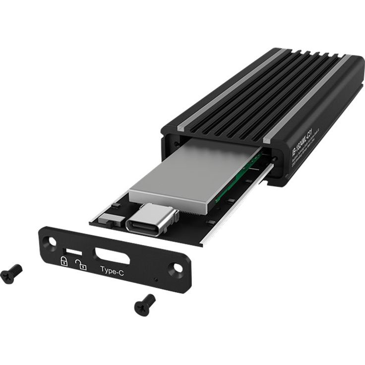 ICY BOX M.2 NVMe Gehäuse mit USB 3.1 Gen2, RGB LED Beleuchtung, Kühlsystem, USB-C, USB-A, PCIe M-Key SSD, Aluminium, Schwarz, IB-1824ML-C31 – Bild 4
