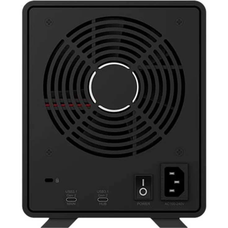 ICY BOX 5-Fach Festplattengehäuse für 3,5 Zoll Festplatten, einzeln schaltbar, trägerlos, USB 3.1 Gen2 (USB-C, USB-A), Lüfter, Aluminium, Schwarz – Bild 4