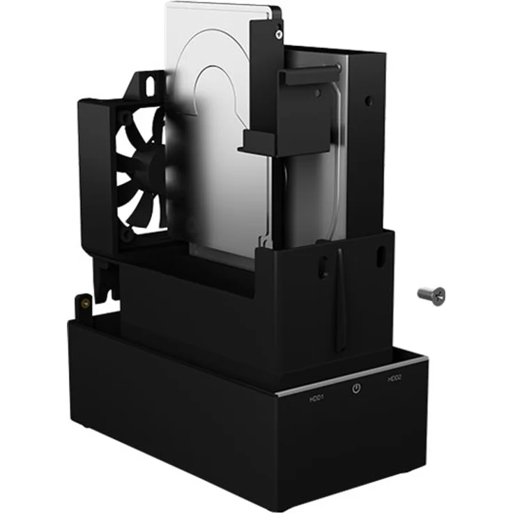 ICY BOX USB RAID Gehäuse für 2 Festplatten, 2,5 Zoll & 3,5 Zoll, USB 3.1 Gen2 (10 Gbit-s), USB-C, RAID 1, 0, JBOD, Lüfter, extern, Schwarz – Bild 5