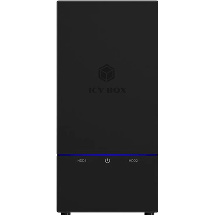 ICY BOX USB RAID Gehäuse für 2 Festplatten, 2,5 Zoll & 3,5 Zoll, USB 3.1 Gen2 (10 Gbit-s), USB-C, RAID 1, 0, JBOD, Lüfter, extern, Schwarz – Bild 3