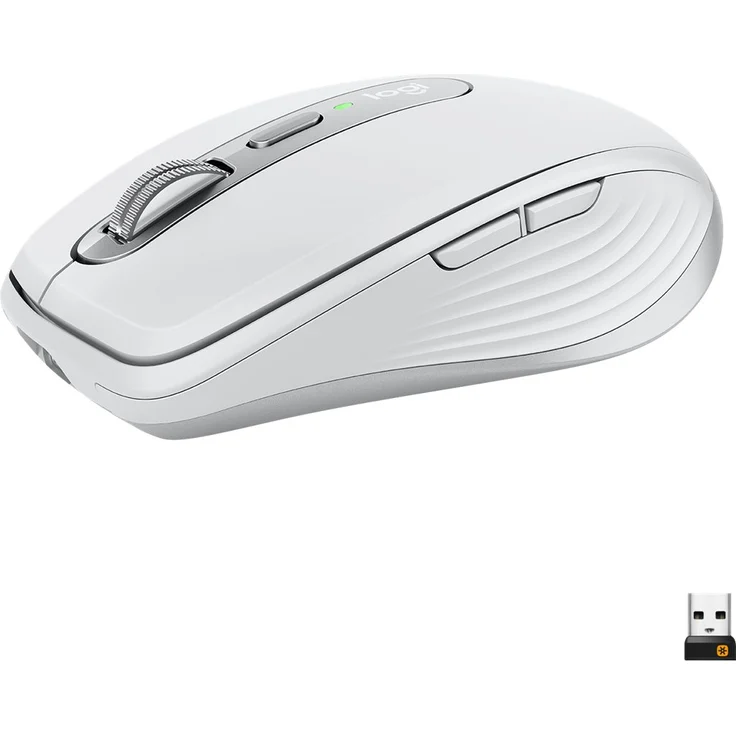 Logitech MX Anywhere 3 kompakte, leistungsstarke Maus Kabellos, Magnetisches Scrollen, ergonomisch, anpassbare Tasten, USB-C, Bluetooth, Apple Mac, iPad, Windows PC, Linux, Chrome - PALE GREY – Bild 2