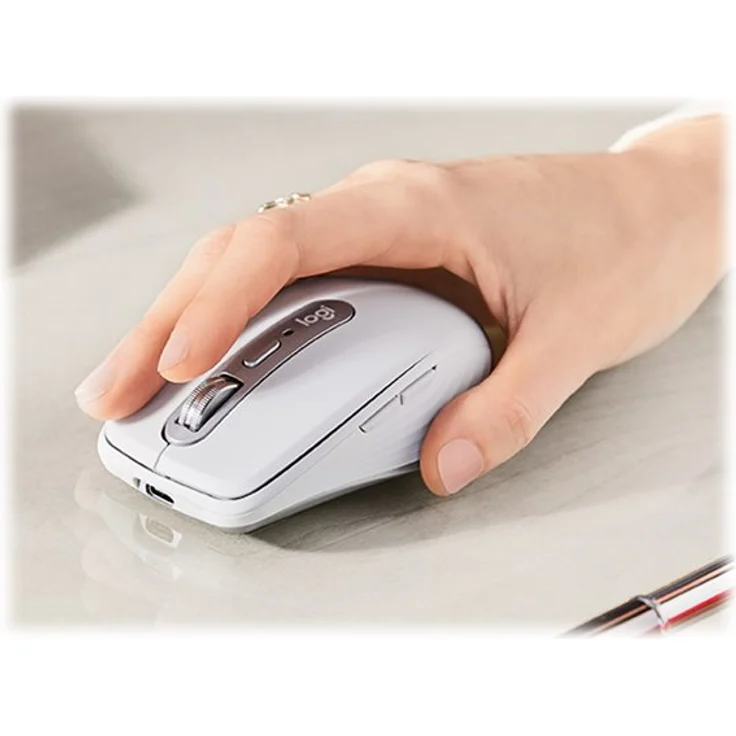 Logitech MX Anywhere 3 kompakte, leistungsstarke Maus Kabellos, Magnetisches Scrollen, ergonomisch, anpassbare Tasten, USB-C, Bluetooth, Apple Mac, iPad, Windows PC, Linux, Chrome - PALE GREY – Bild 5