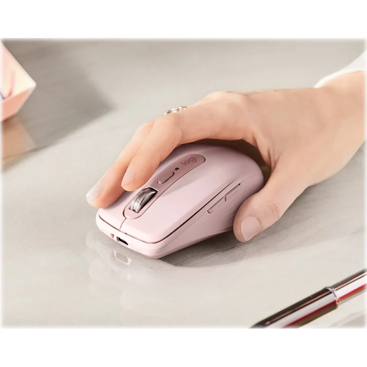 Logitech MX Anywhere 3 kompakte, leistungsstarke Maus Kabellos, Magnetisches Scrollen, ergonomisch, anpassbare Tasten, USB-C, Bluetooth, Apple Mac, iPad, Windows PC, Linux, Chrome - ROSE – Bild 7