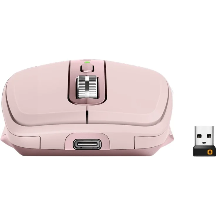 Logitech MX Anywhere 3 kompakte, leistungsstarke Maus Kabellos, Magnetisches Scrollen, ergonomisch, anpassbare Tasten, USB-C, Bluetooth, Apple Mac, iPad, Windows PC, Linux, Chrome - ROSE – Bild 5