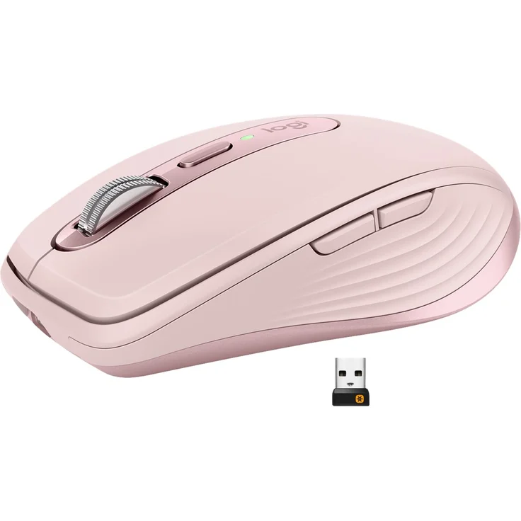 Logitech MX Anywhere 3 kompakte, leistungsstarke Maus Kabellos, Magnetisches Scrollen, ergonomisch, anpassbare Tasten, USB-C, Bluetooth, Apple Mac, iPad, Windows PC, Linux, Chrome - ROSE – Bild 3