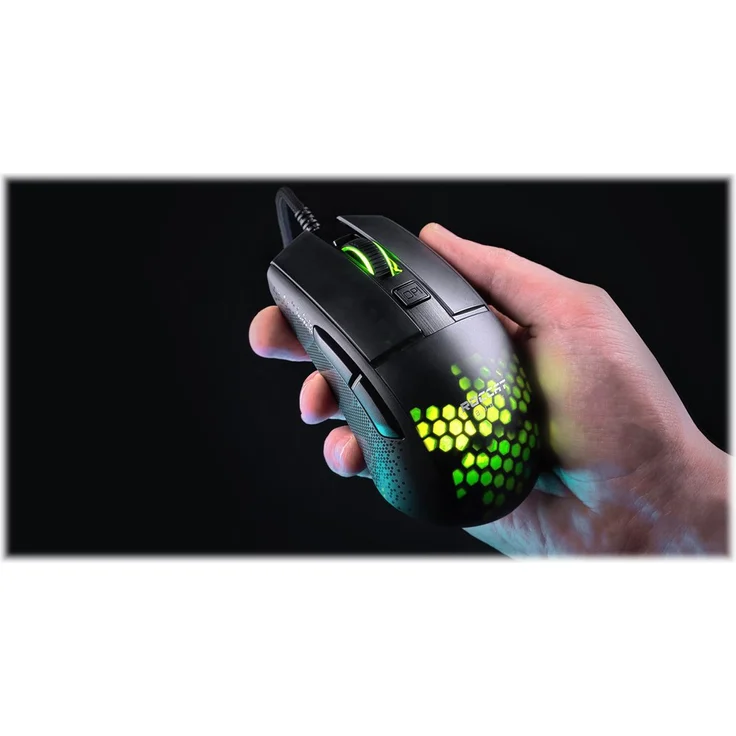 Roccat Burst Pro - Extrem leichte Optical Pro Gaming Maus (hohe Präzision, Optischer Owl-Eye Sensor (100 bis 16.000 Dpi), RGB AIMO LED Beleuchtung, 68g leicht, Designt in Deutschland), schwarz – Bild 3