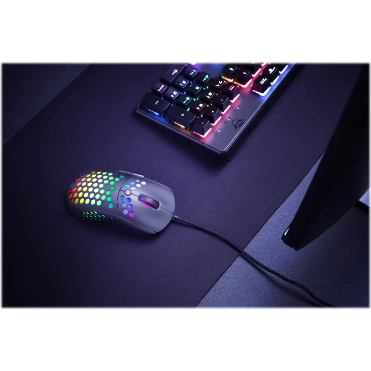 Trust Gaming GXT 960 Graphin Leichte RGB-beleuchtete Gaming Maus (Mouse mit mit Honigwabenmantel, 74 g, bis 10.000 DPI, Einstellbare Pollrate bis zu 1000 Hz) Schwarz – Bild 3