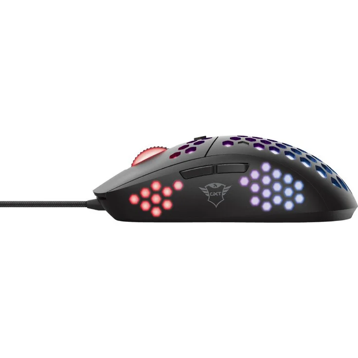 Trust Gaming GXT 960 Graphin Leichte RGB-beleuchtete Gaming Maus (Mouse mit mit Honigwabenmantel, 74 g, bis 10.000 DPI, Einstellbare Pollrate bis zu 1000 Hz) Schwarz – Bild 2