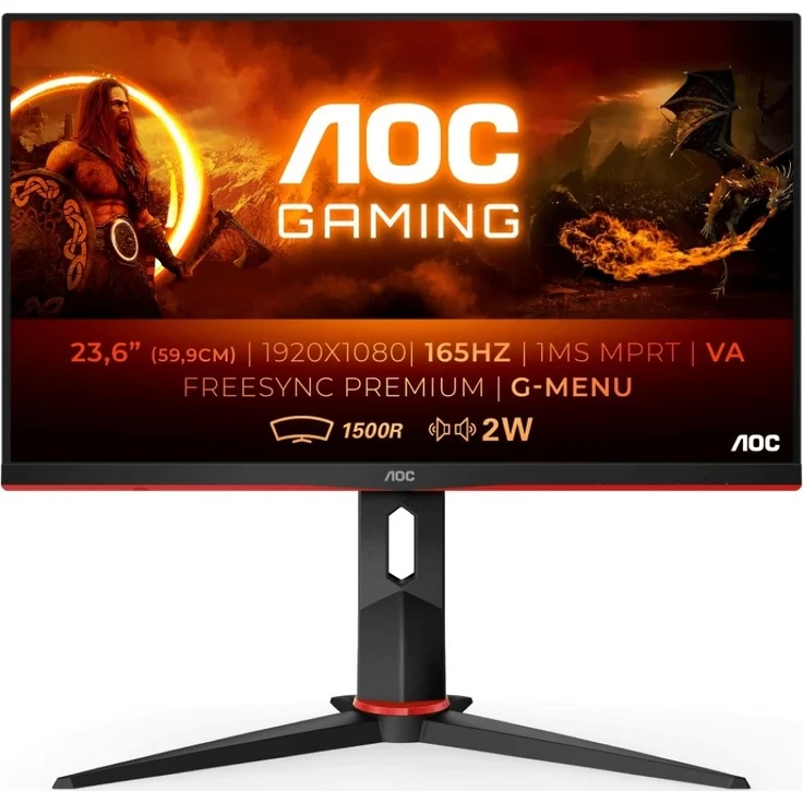 AOC C24G2AE/BK - 23,6 Zoll, Full HD (1920 x 1080), VA-Panel, 165Hz, 1ms, 250cd/m² – Bild 7