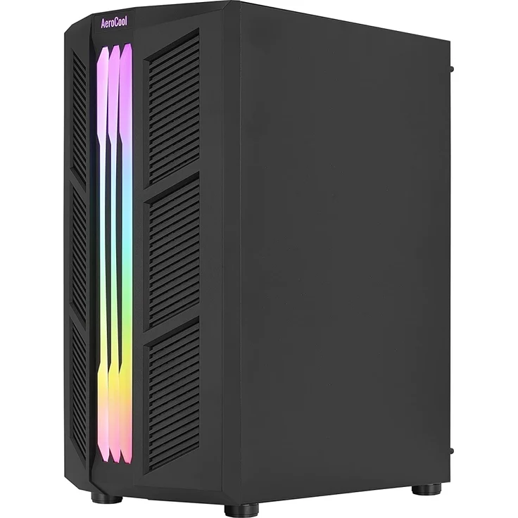 Aerocool Prime, ATX PC-Gehäuse, ARGB Dreifach-Front, Gehärtetes Glas,Lüfter 12cm – Bild 2