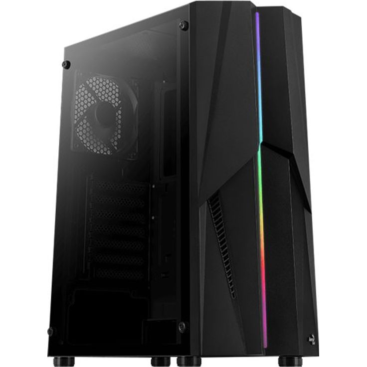 Aerocool Mecha, ATX PC-Gehäuse, ARGB Front, Gehärtetes Glas, Lüfter 12cm – Bild 2