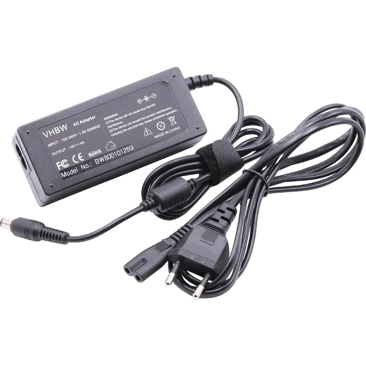 VHBW Laptop-Netzteil 15V, 4A, 60W passend für Toshiba Tecra Serie 8000 etc. ersetzt die Originaltypen: PA2444U, PA2450U, PATS2450U, PA3048U