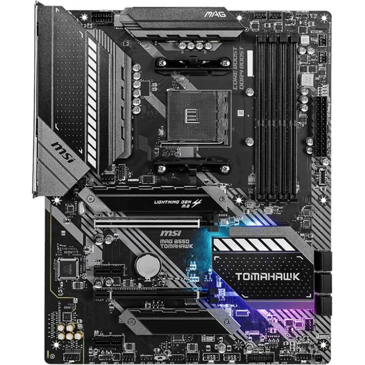 MSI MAG B550 Tomahawk Gaming Motherboard (AMD AM4, DDR4, PCIe 4.0, SATA 6Gb-s, M.2, USB 3.2 Gen 2, HDMI-DP, ATX) – Bild 2