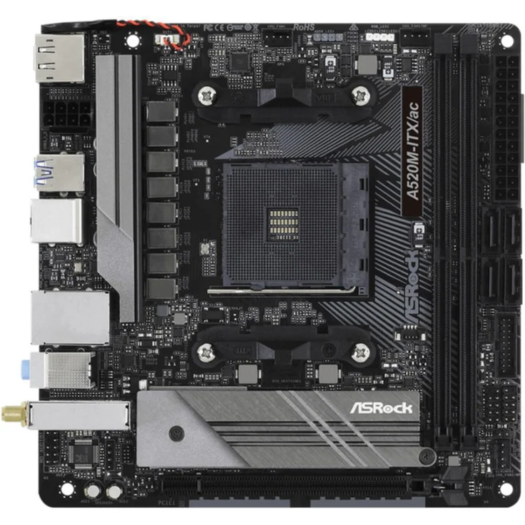 Asrock A520M-ITX/ac - Mini-ITX, AMD A520, Sockel AM4, Dual-channel DDR4-SDRAM (90-MXBDG0-A0UAYZ) – Bild 2