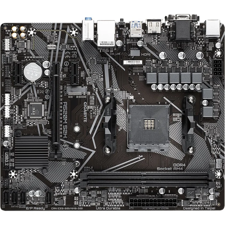 Gigabyte A520M S2H - micro ATX, AMD A520, Sockel AM4, Dual-channel DDR4-SDRAM (A520M S2H) – Bild 2