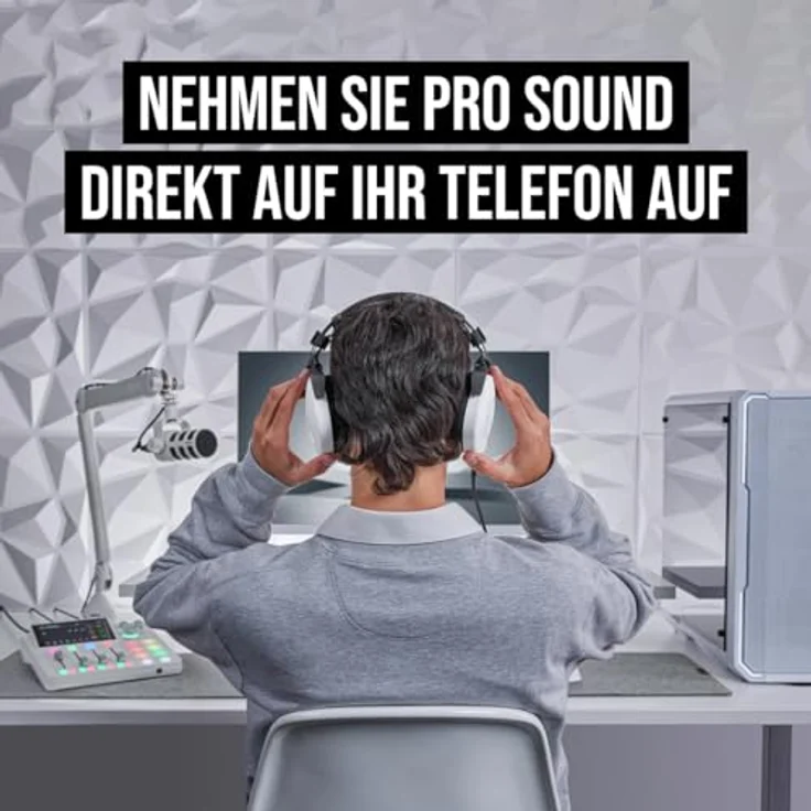 RØDE Mikrofon Podmic USB Weiss (Set), dynamisches Sprechermikrofon mit XLR und USB-C Anschluss – Bild 4