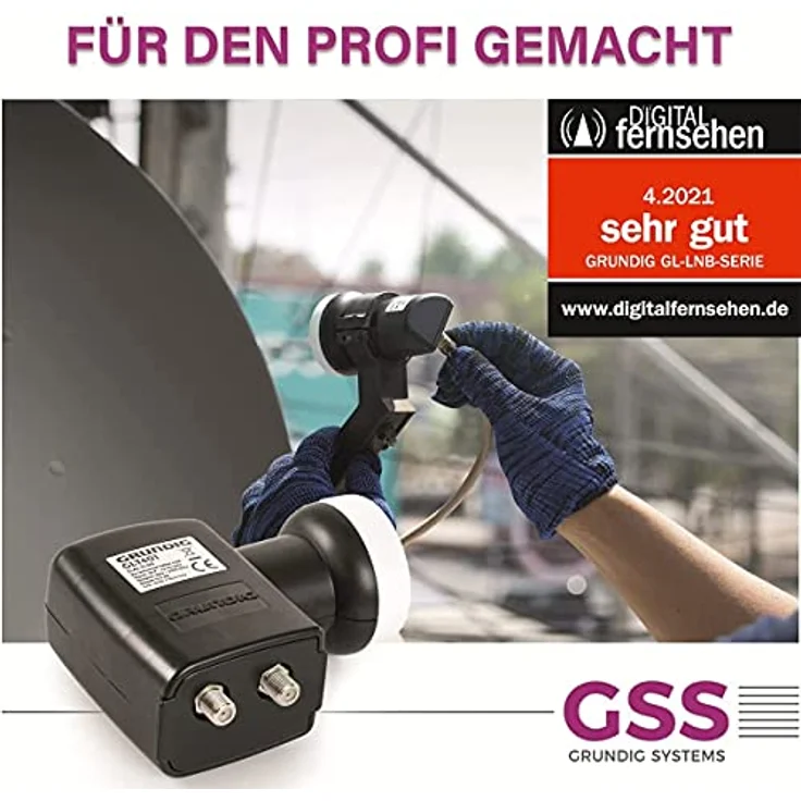 [Test SEHR GUT *] GSS Twin LNB für digital Satschüssel - 2 Teilnehmer, Fernseher - 2fach - mit LTE Filter - Full HD, 4K, HDTV, 0.1dB, 2-Fach, Wetterschutz, kälte- & hitzebeständig + Aufdrehhilfe – Bild 2