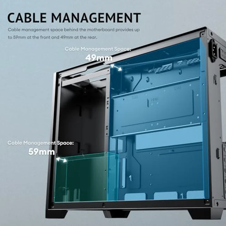 Antec FLUX M, ATX/Micro-ATX/ITX Midi Tower PC Gehäuse mit gehärtetem Glas und RGB-Beleuchtung, schwarz – Bild 13