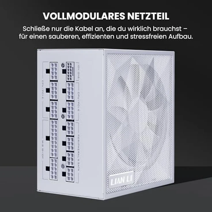 Lian Li SX0850P Netzteil – 850 W Weiß | 80 Plus Platinum, Vollmodular, ATX 3.1 & PCIe 5.1, leise Nutzung bis 40 % Last – Bild 2