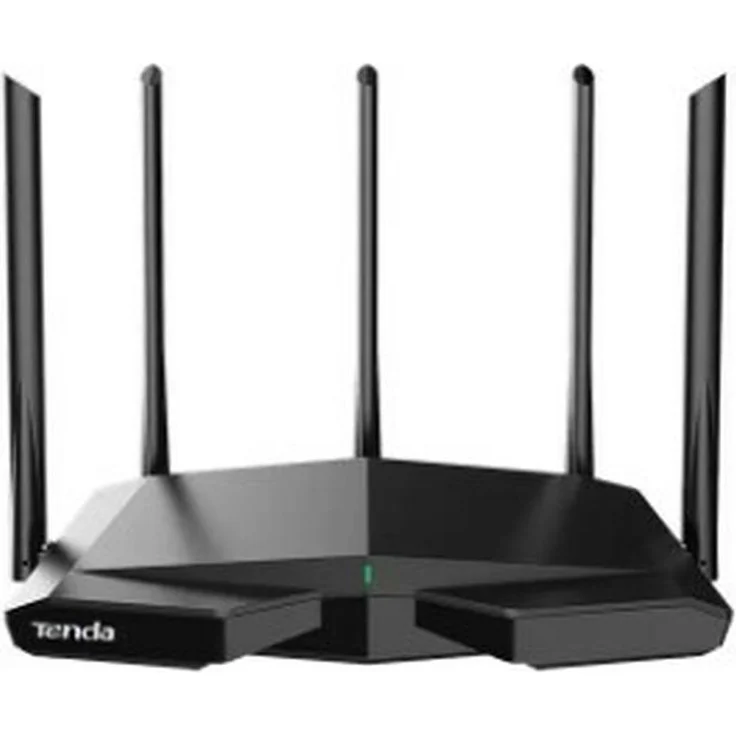 Tenda TX27 PRO, Tri-Band WLAN Router mit Wi-Fi 6, bis zu 5665 Mbit/s, 5 Antennen, Schwarz