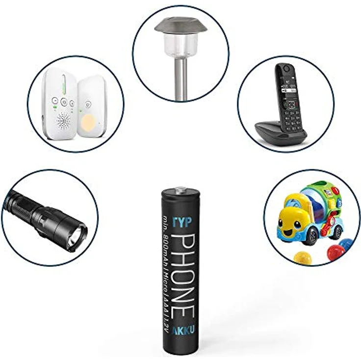 Absina Micro (AAA) Akku NiMH 1.2V 800 mAh, 4er Pack, wiederaufladbar und umweltfreundlich – Bild 6