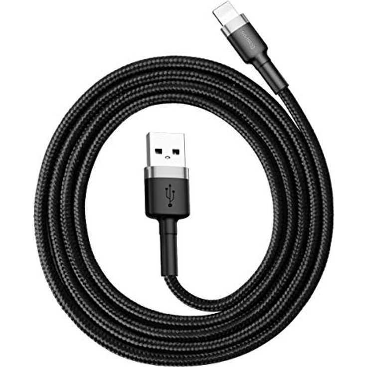 Baseus Cafule Cable - USB to Lightning Cable, 2.4 A, 1 m (Grey/Black) – Bild 1