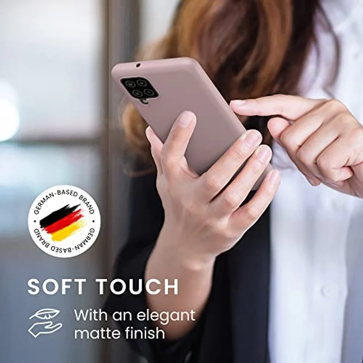 kwmobile Hülle kompatibel mit Samsung Galaxy A12 - weiches TPU Silikon Case für kabelloses Laden - Nude Lilac – Bild 4