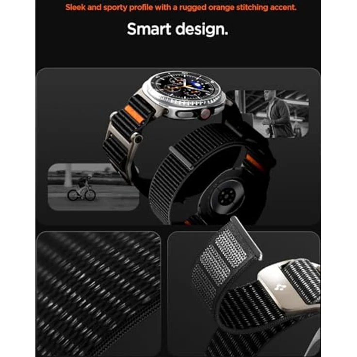 Spigen Dura Pro Flex Armband für Samsung Galaxy Watch 8 44mm/40mm, 8 Classic 46mm (2025) - Schwarz, leicht und atmungsaktiv mit robuster Schnalle – Bild 5