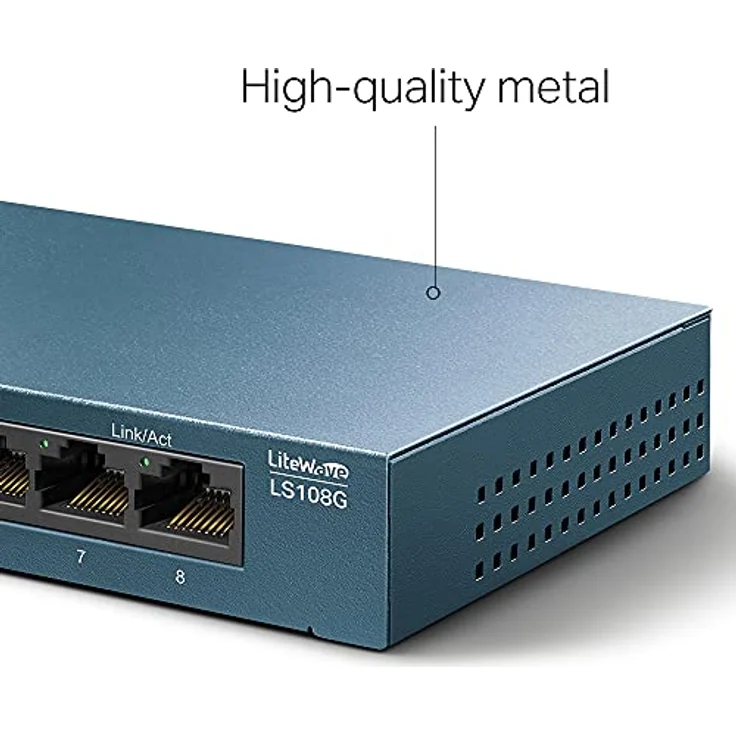 TP-Link LS108G Gigabit Ethernet Switch mit 8 Ports Metall 10-100-1000 Mbit-S, ideal für die Gemeinsame Verbindung und Netzwerknutzung für kleine Büros und Heimbüros – Bild 3