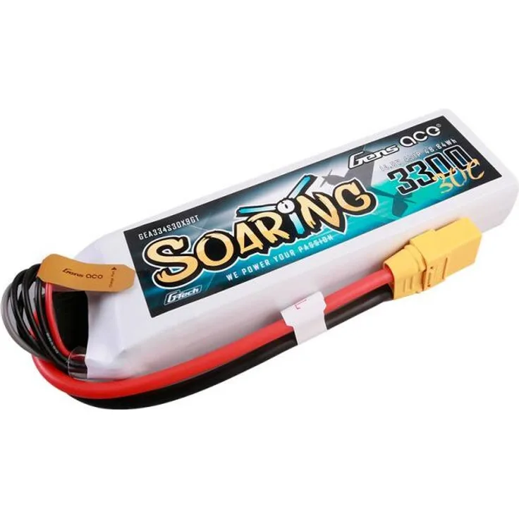 Gens ace G-Tech Soaring 3300 mAh 14,8 V 30C 4S1P Lipo-Akku, kompakt und leicht für FPV- und RC-Modelle, XT90 Stecker