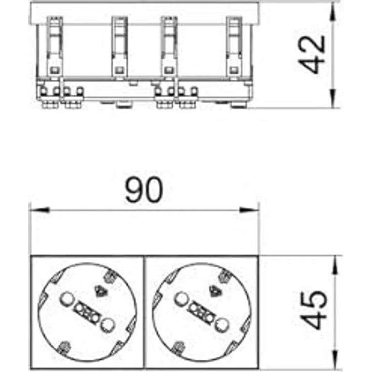 OBO Bettermann STD-D3S RW2 Steckdose 33°, 2-Fach, Schutzkontakt (6120103) – Bild 2