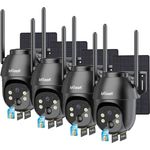 ieGeek Überwachungskamera 4 Stück 4G LTE Überwachungskamera Aussen Akku mit SIM Karte (Aussen, Außenbereich, Wald, Farm, Campingbus, Straße, 2K Kabellos Solar PTZ IP Kamera Outdoor, Ohne WLAN, 336°/90° Schwenkbar, PIR Erkennung, 2-Wege-Audio, Wasserdicht, 336° schwenkbar und um 90° neigbar)