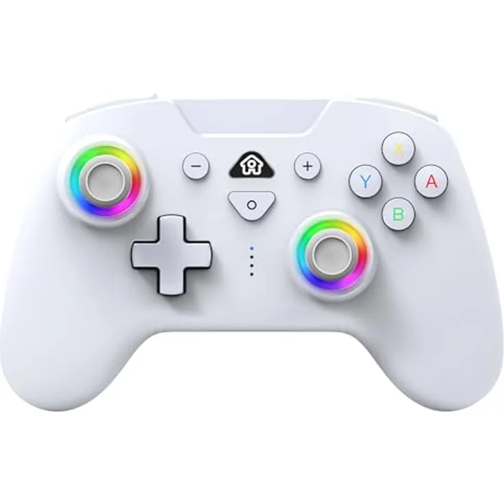 Subsonic Wireless Controller für Switch & Switch OLED, Bluetooth mit LED, Vibration, 6-Achsen-Gyro - Weiß