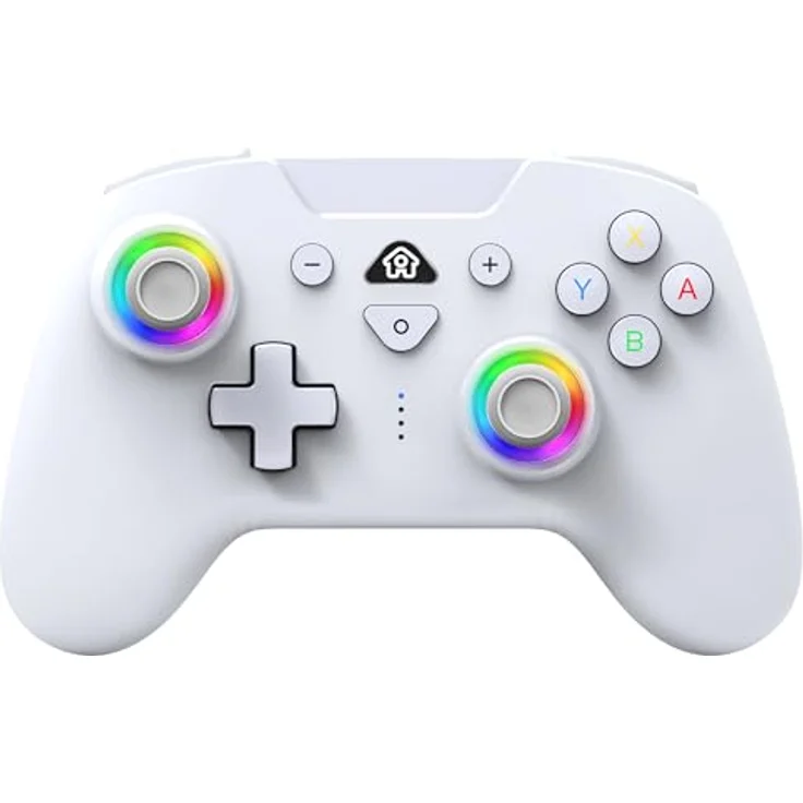Subsonic Wireless Controller für Switch & Switch OLED, Bluetooth mit LED, Vibration, 6-Achsen-Gyro - Weiß – Bild 1